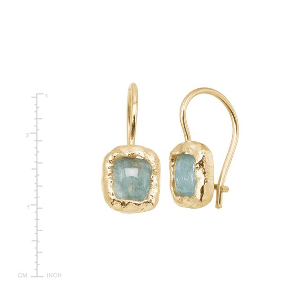 Silpada 'Mediterra' Natural Aquamarine Drop Earrings 14K Gold on Sterling Silver - Picture 3 of 5